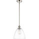 Ballston Dome LED 9 inch Polished Nickel Mini Pendant Ceiling Light in Clear Glass