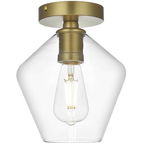 Gene 1 Light 8 inch Satin Gold Flush Mount Ceiling Light