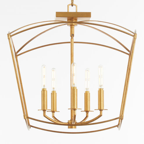 Mantle 5 Light 18.5 inch Gold Leaf Dual Mount Pendant Ceiling Light