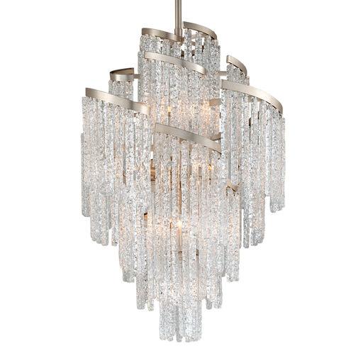 Mont Blanc 13 Light 36 inch Modern Silver Leaf Chandelier Ceiling Light