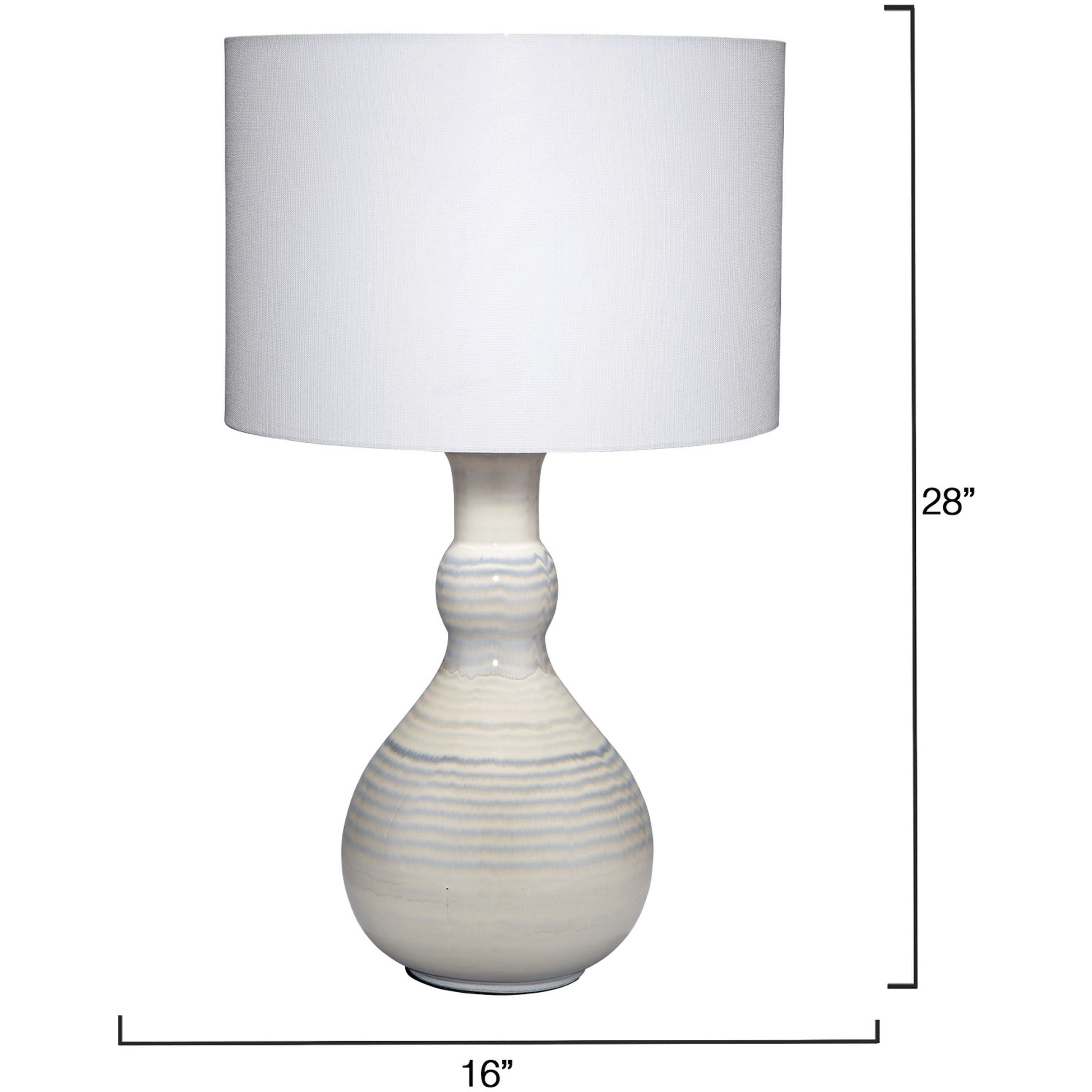 Droplet 28 inch 150 watt Striped Blue and White Glaze Table Lamp Portable Light