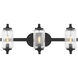Holton 3 Light 24 inch Matte Black Bathroom Vanity Light Wall Light