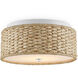 Colchester 1 Light 16 inch Sugar White/Natural Flush Mount Ceiling Light