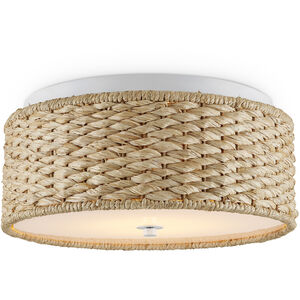 Colchester 1 Light 16 inch Sugar White/Natural Flush Mount Ceiling Light