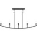 Jheni 5 Light 45 inch Matte Black Linear Chandelier Ceiling Light