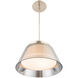 Chic LED 15 inch Brushed Nickel Pendant Ceiling Light, dweLED 