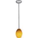 Brandy FireBird 1 Light 6 inch Brushed Steel Pendant Ceiling Light in Amber Firebird, Rod