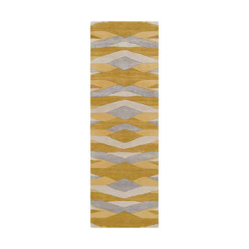 Artist Studio 96 X 30 inch Wheat/Mustard/Medium Gray/Cream Rugs, Wool and Viscose