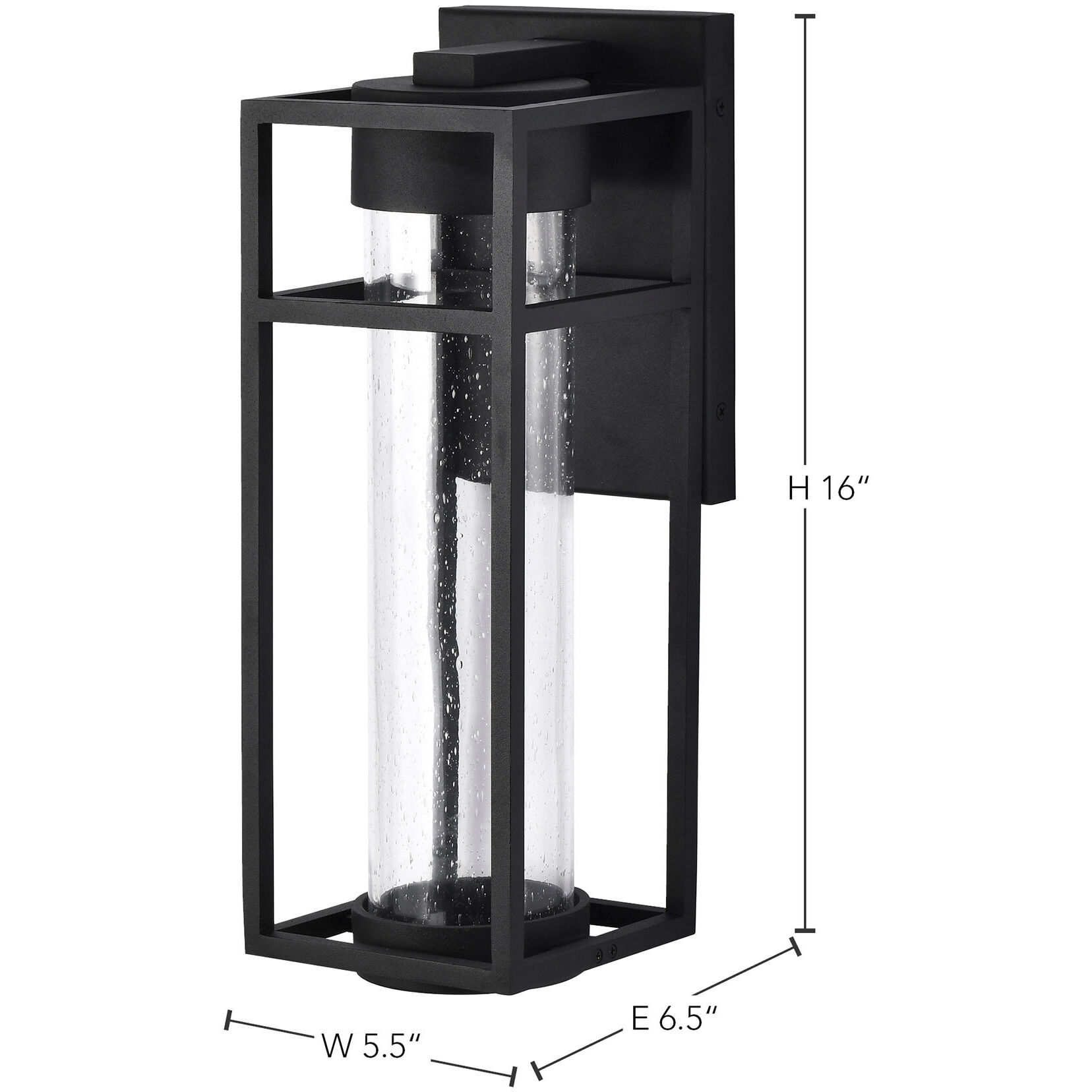 Ledges LED 16 inch Matte Black Outdoor Wall Sconce