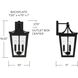 Adair 3 Light 19.25 inch Black Outdoor Wall Lantern