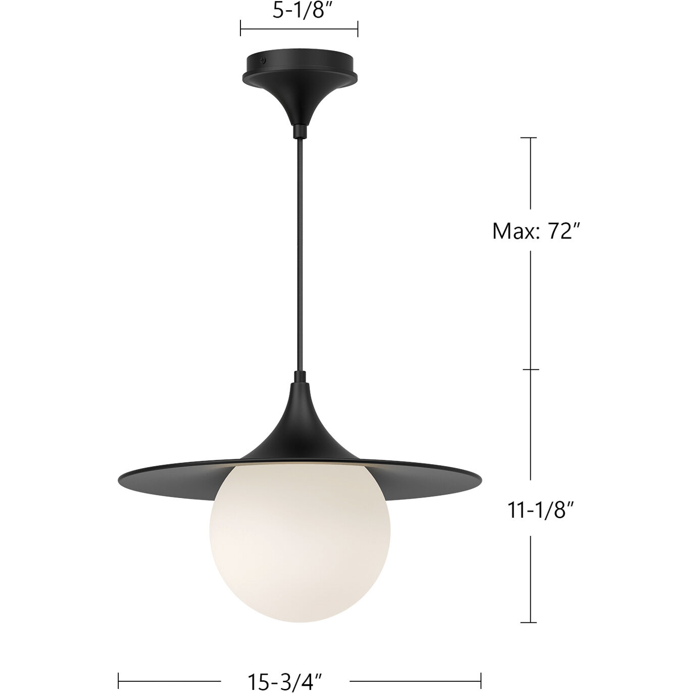 Alora Mood Fuji Pendant Ceiling Light in Matte Black