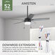 Anisten 52 inch Matte Black with Matte Black/Dark Gray Oak Blades Ceiling Fan