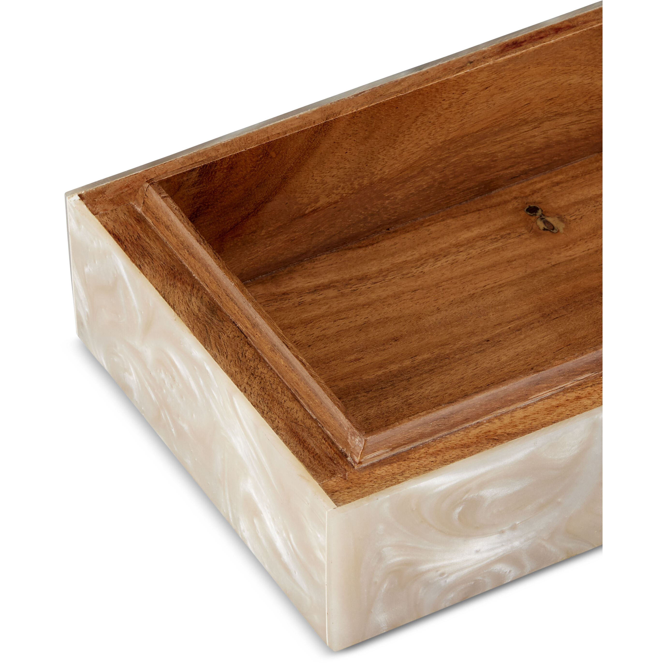 Perlas 10.5 inch Ivory/Natural Boxes, Set of 2