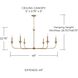 Presley 6 Light 49 inch Aged Brass Chandelier Ceiling Light