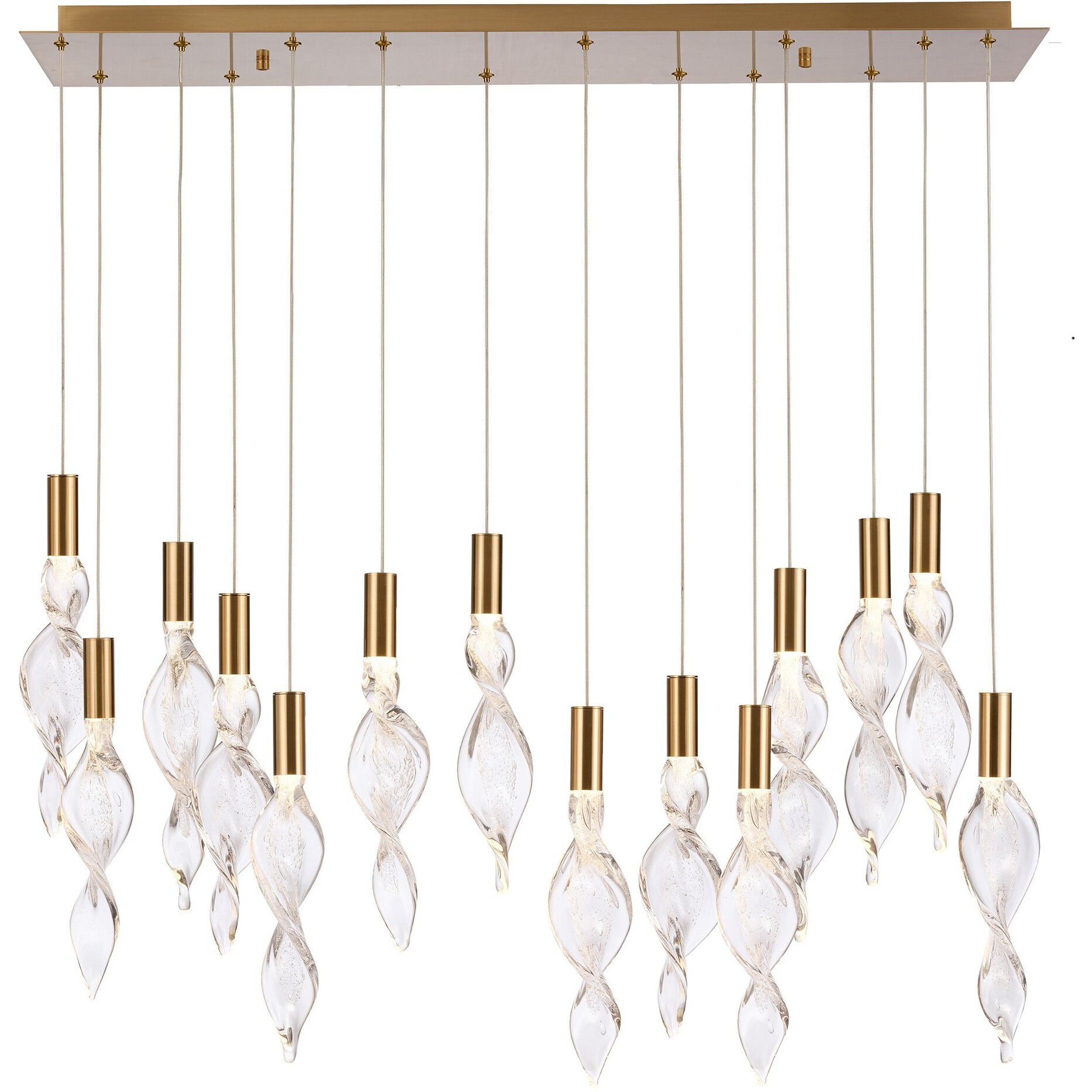Aurora LED 10 inch Natural Brass Pendant Ceiling Light