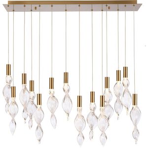 Aurora LED 10 inch Natural Brass Pendant Ceiling Light