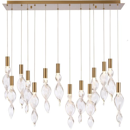 Aurora LED 10 inch Natural Brass Pendant Ceiling Light