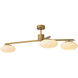 Evergreen 3 Light 28.35 inch Antique Brass and White Glass Chandelier Ceiling Light, Small