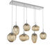 Cosmos LED LED 50.3 inch Classic Silver Linear Pendant Ceiling Light in 3000K LED, Floret Inner - Bronze Outer, Multi-Port