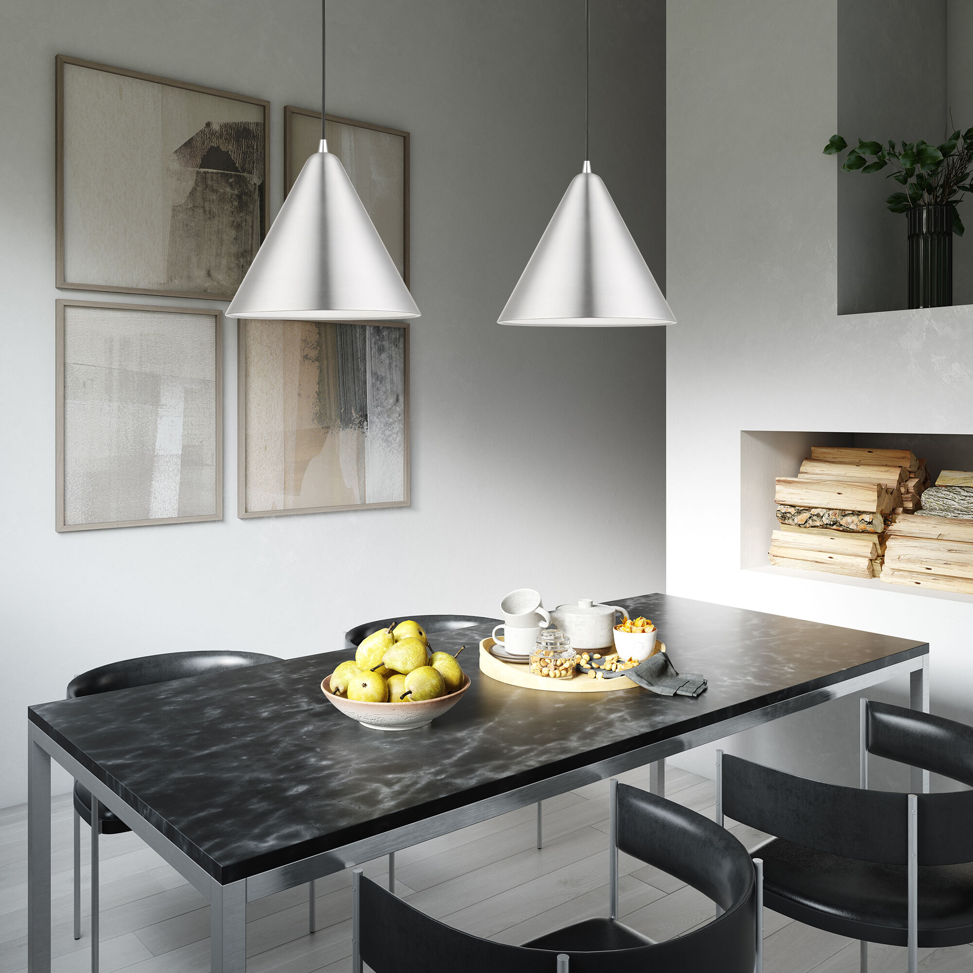 Dulce 1 Light 14 inch Brushed Aluminum with Polished Chrome Accents Pendant Ceiling Light