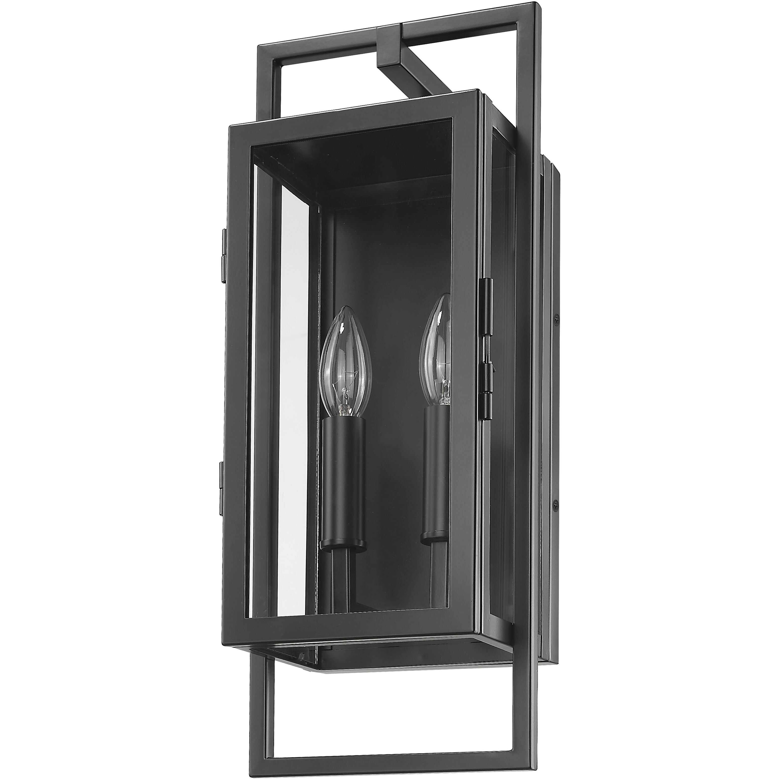 Lucian 2 Light 18.5 inch Black Outdoor Wall Light