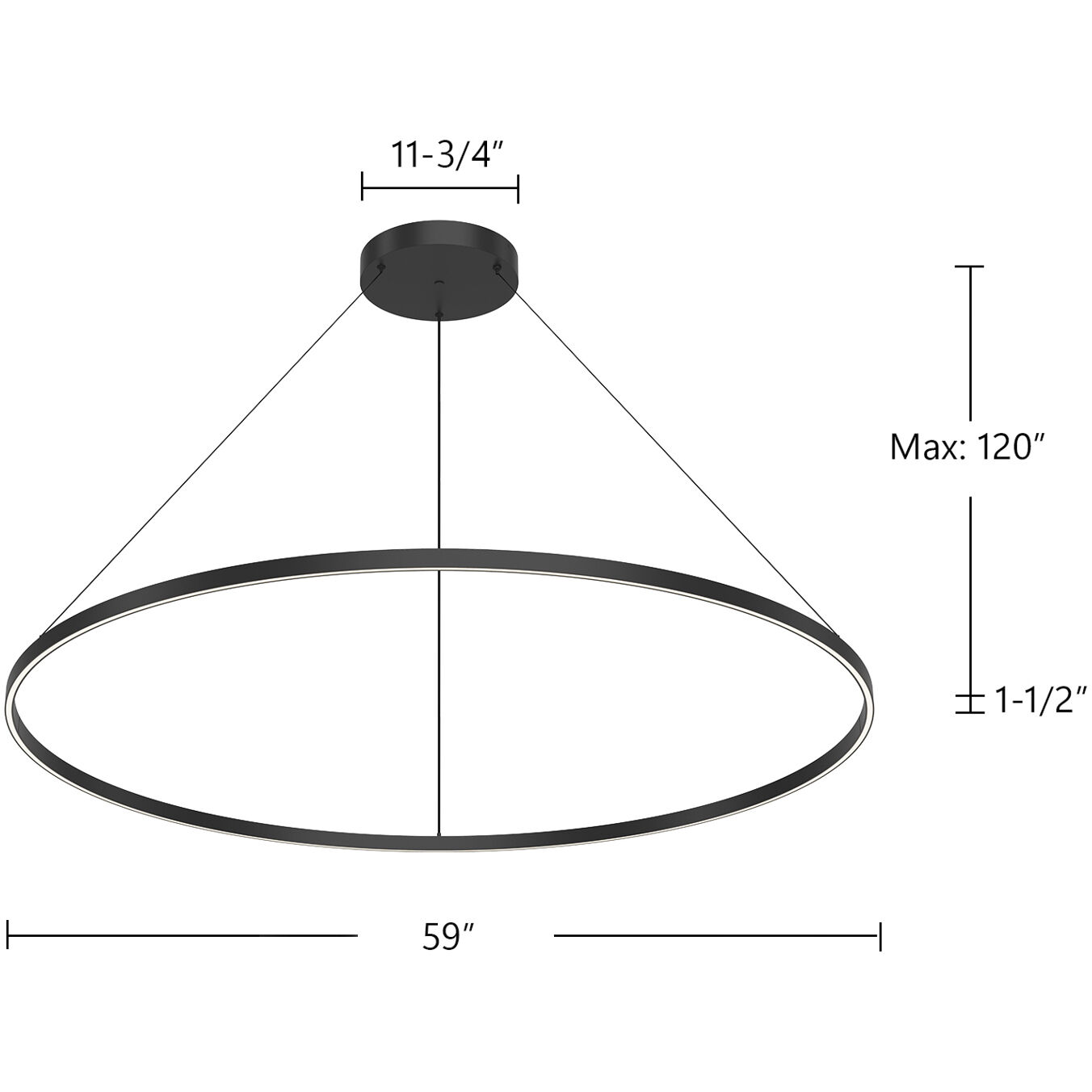 Cerchio Pendant Ceiling Light in Black