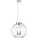 Ballston Athens Deco Swirl LED 17.88 inch Brushed Satin Nickel Statement Pendant Ceiling Light in Clear Deco Swirl
