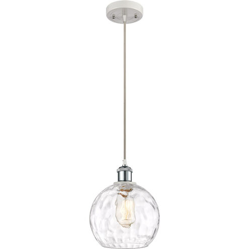 Ballston Athens Water Glass 1 Light 8 inch White and Polished Chrome Mini Pendant Ceiling Light