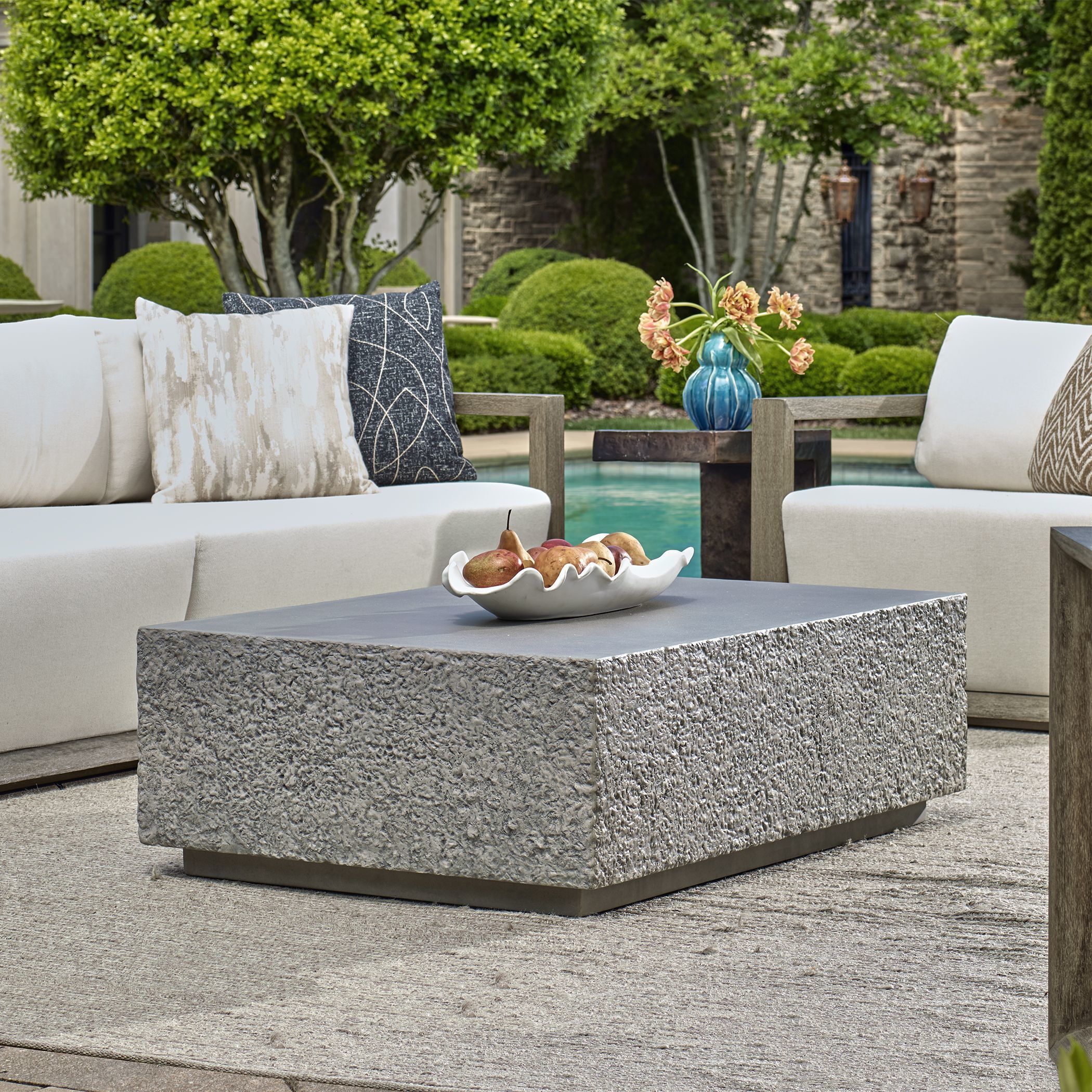 Hesston 48 X 15 inch Concrete Outdoor Coffee Table