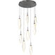Rock Crystal LED 26.2 inch Graphite Chandelier Ceiling Light in 3000K LED, Chilled Amber, Round Multi-Port