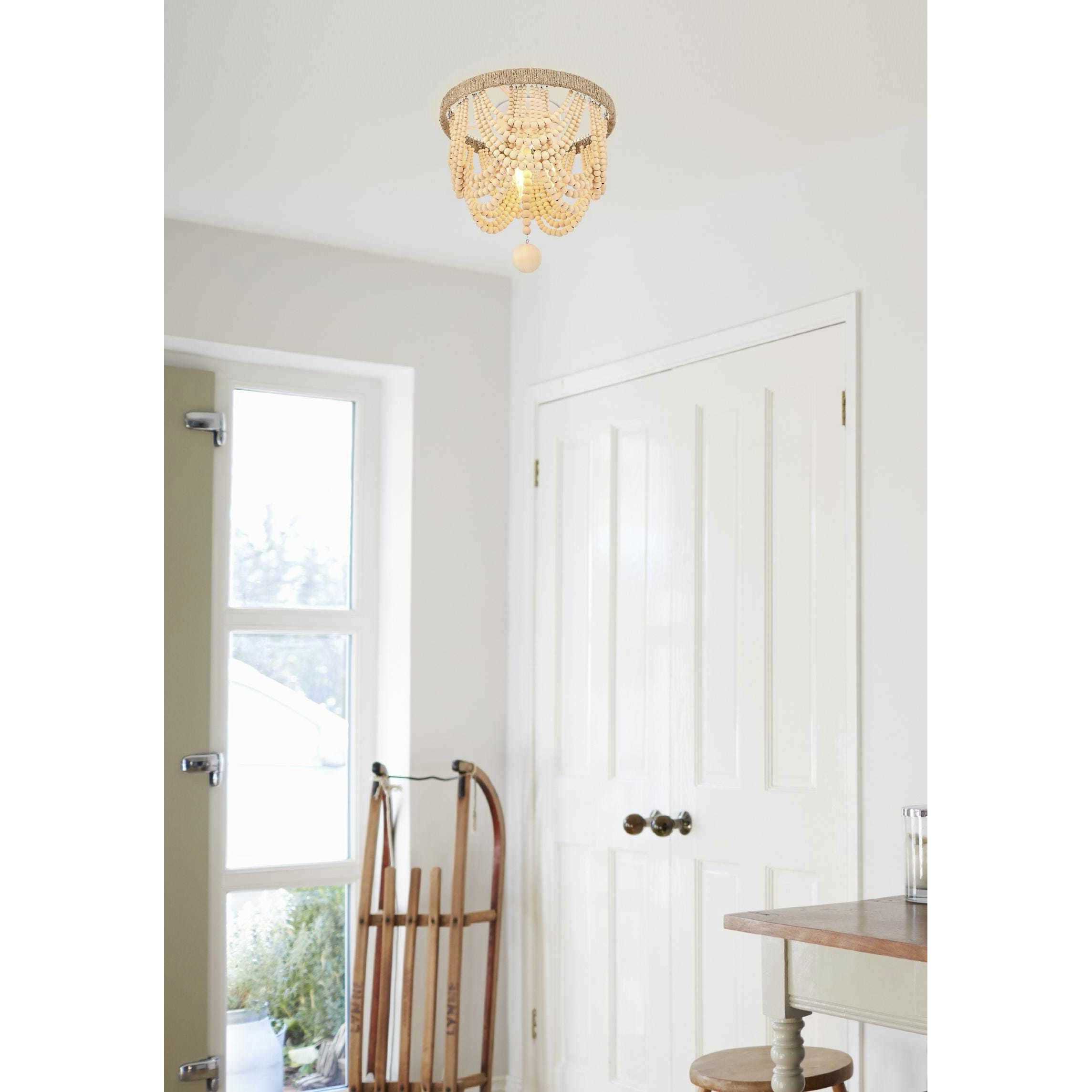 Jolie 3 Light 12 inch Beige Flush Mount Ceiling Light