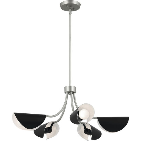 Arcus LED 29.25 inch Satin Nickel with Black Convertible Chandelier Ceiling Light