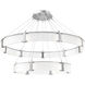 Parallel LED Classic Silver Chandelier Ceiling Light, Two-Tier Ring