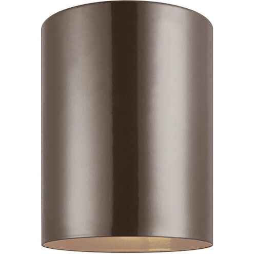 Outdoor Cylinders LED 5.13 inch Bronze Outdoor Flush Mount