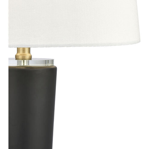 Stanwell 27 inch 150.00 watt Matte Black with Antique Brass and Clear Table Lamp Portable Light