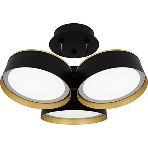 Byrnes LED 19 inch Matte Black Semi-Flush Mount Ceiling Light, Large