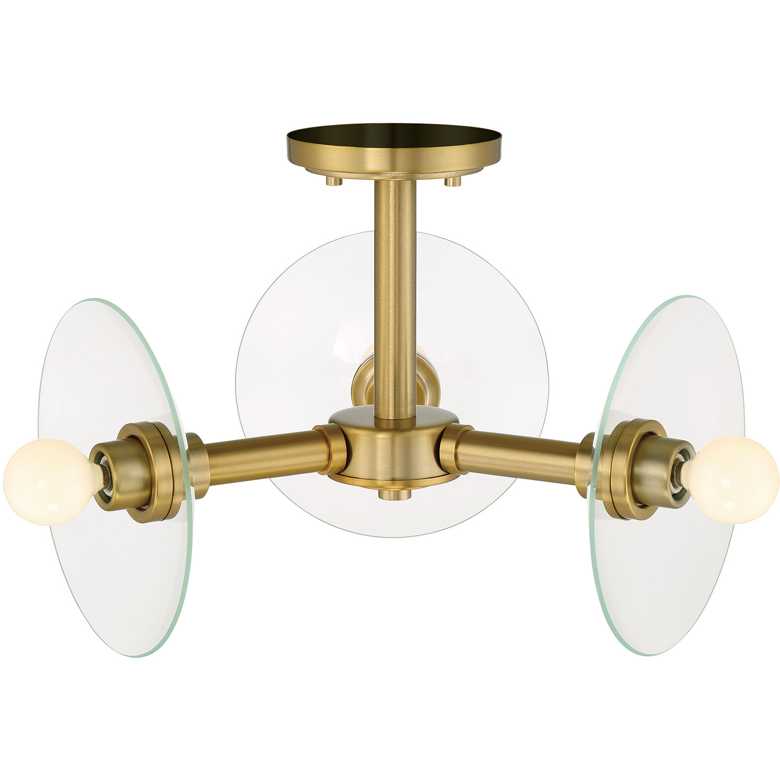 Litto 3 Light 14.75 inch Brushed Gold Semi-Flush Mount Ceiling Light