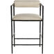 Barbana 33 inch Oxford White and Natural Iron Counter Stool