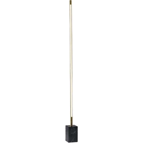 Felix 65 inch 30.00 watt Antique Brass and Black Marble Wall Washer Floor Lamp Portable Light 