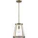 Bruge 1 Light 11 inch Burnished Brass and Clear Pendant Ceiling Light