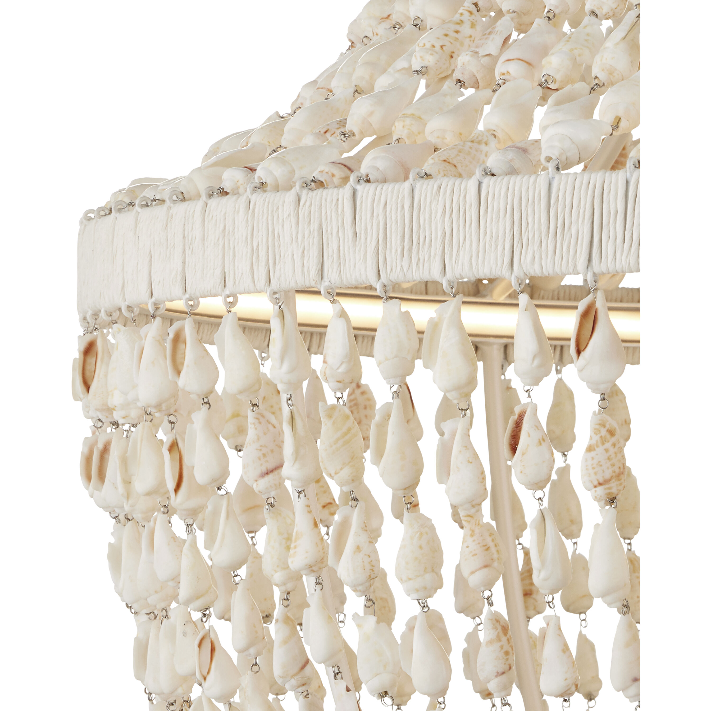 Cybele LED 35.5 inch Natural/Pearlized White/White Chandelier Ceiling Light