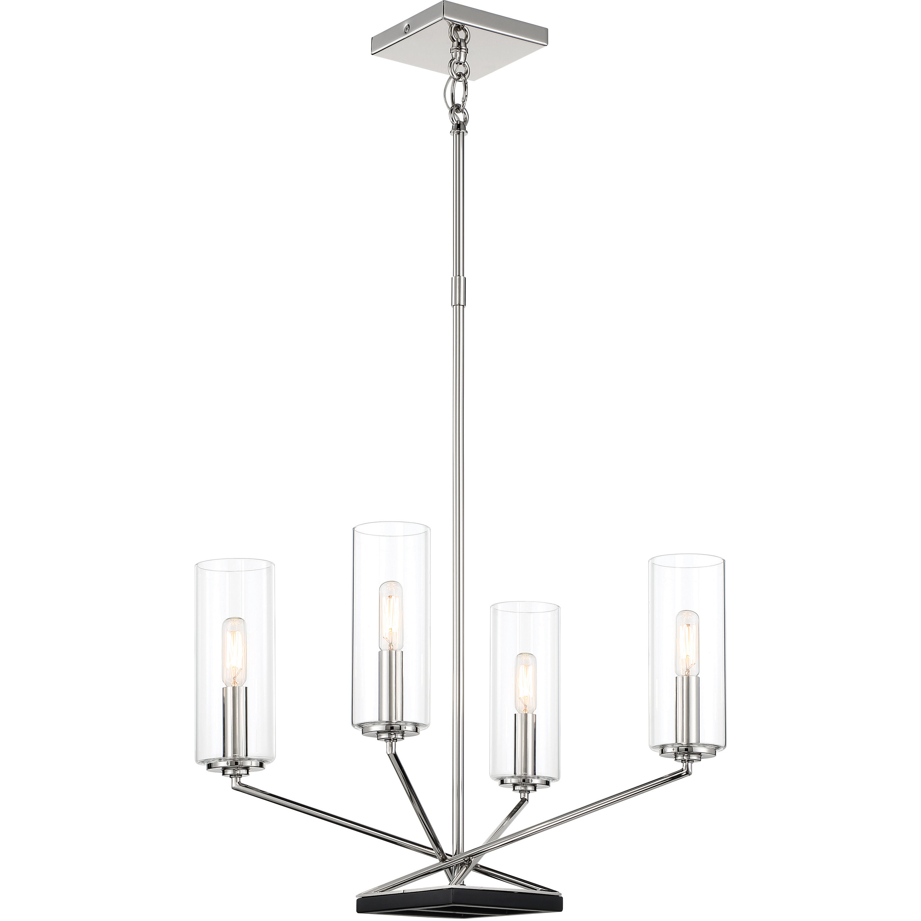 Highland Crossing 4 Light 18 inch Coal/Polished Nickel Chandelier Ceiling Light