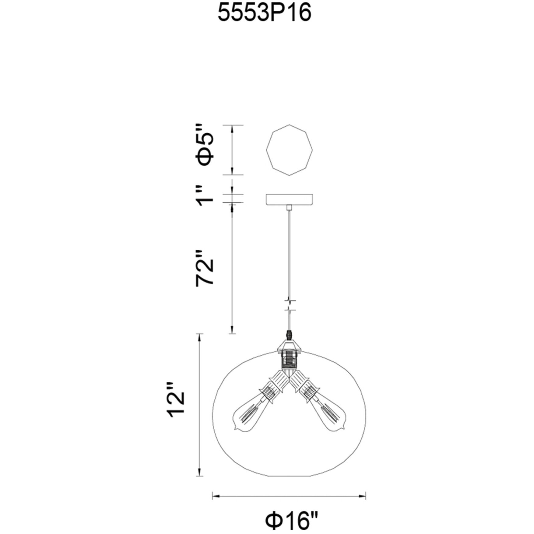Glass 4 Light 16 inch Black Down Pendant Ceiling Light in Smoke