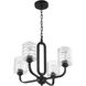 Collins 4 Light 23.75 inch Flat Black Chandelier Ceiling Light
