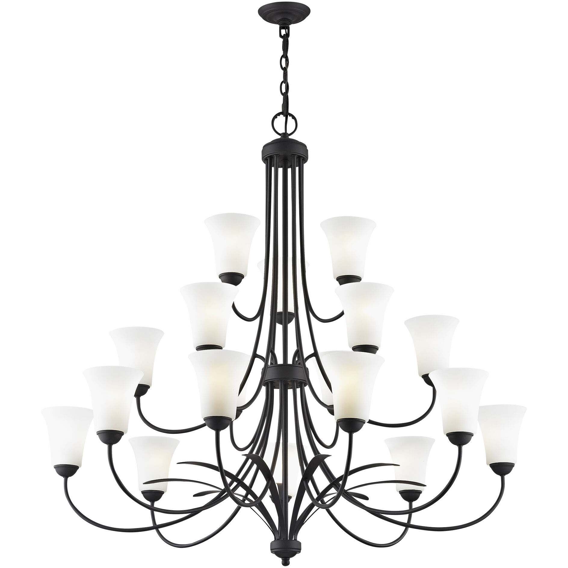 Ridgedale 18 Light 44 inch Black Chandelier Ceiling Light