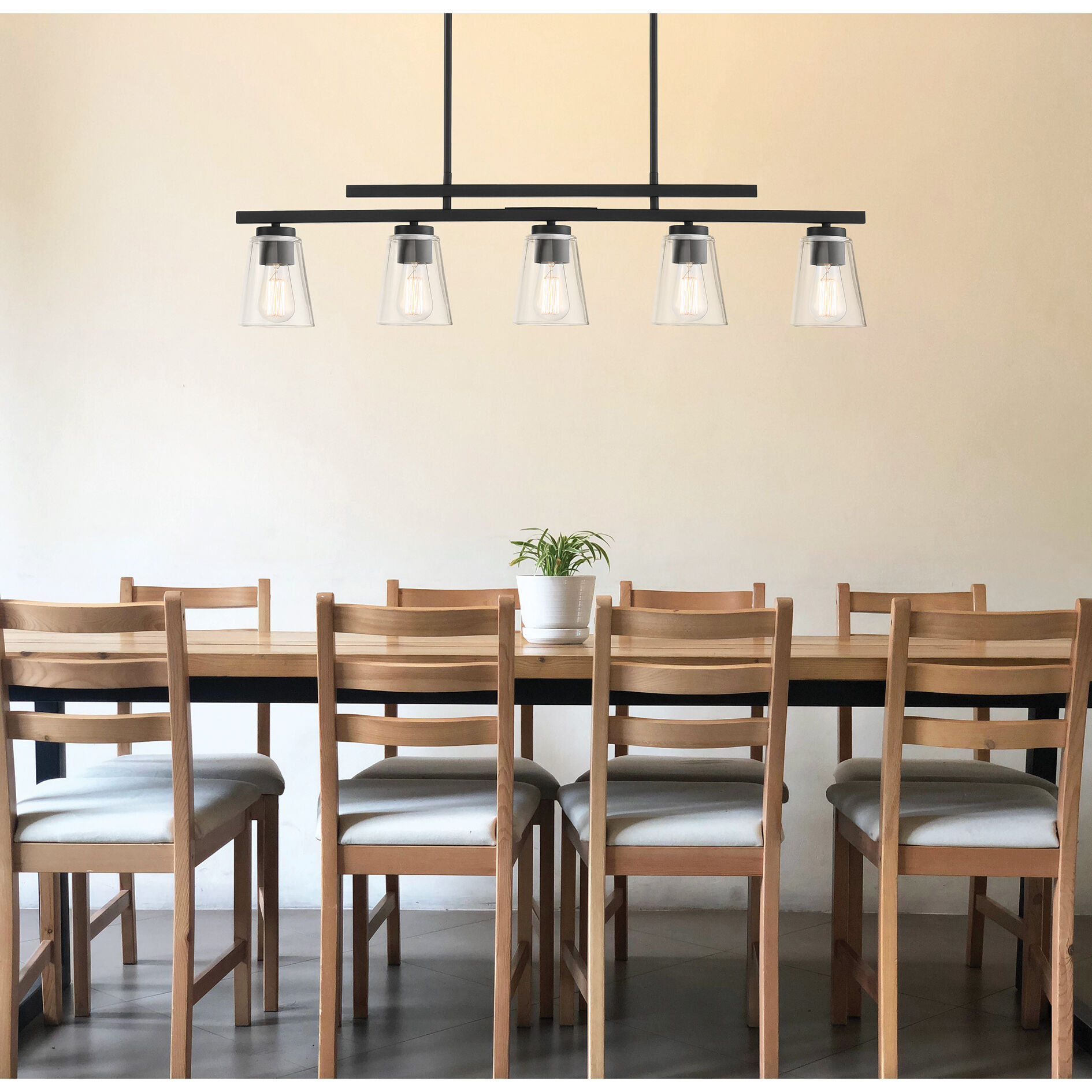 Five light linear chandelier on sale