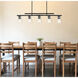 Calhoun 5 Light 40 inch Matte Black Linear Chandelier Ceiling Light, Essentials