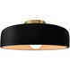 Radiance 1 Light 16 inch Carbon Matte Black and Brushed Brass Semi Flush Ceiling Light