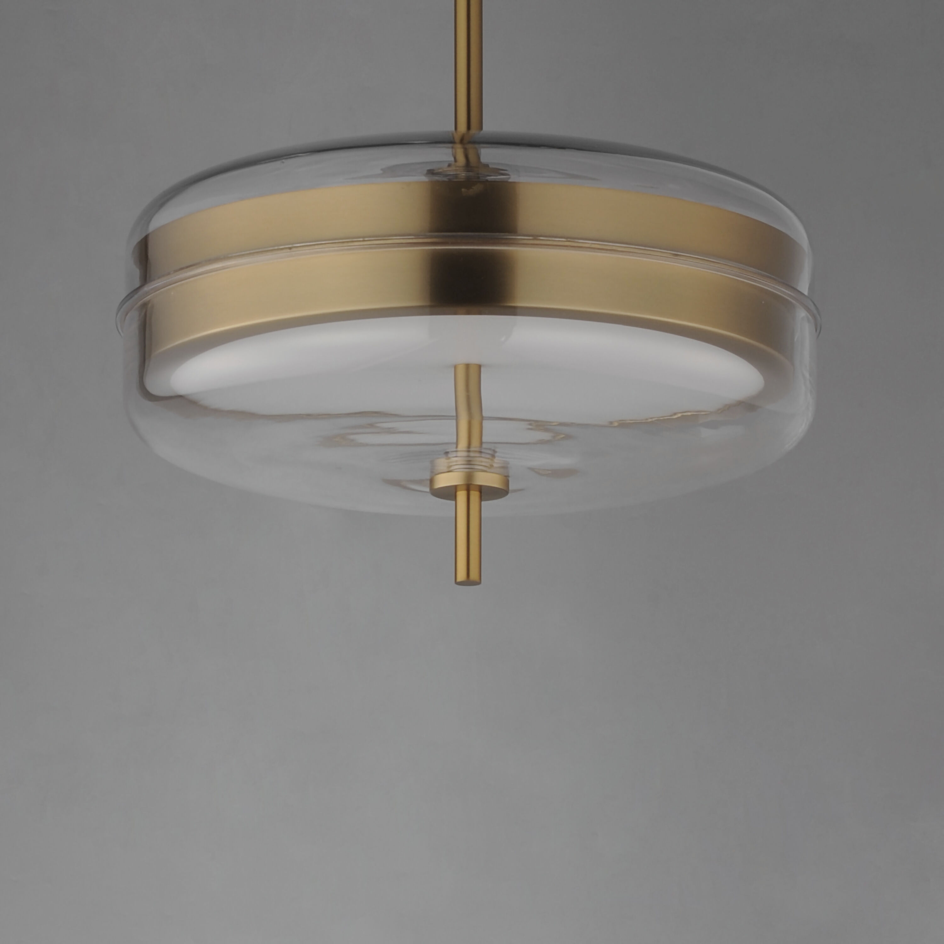 Voto LED 12 inch Natural Aged Brass Single Pendant Ceiling Light in Clear