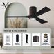 Atlas Irene-3HLK 52 inch Textured Bronze with Matte Black Blades Ceiling Fan, Flush Mounted